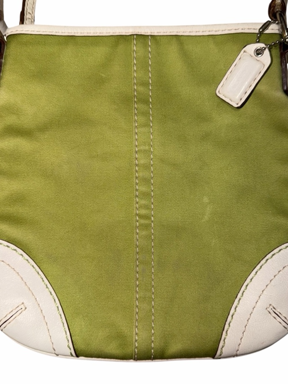 Vintage Coach SoHo Green & Cream Crossbody - Picture 4 of 7